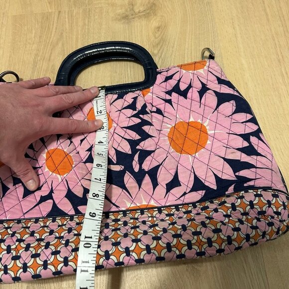 Vera Bradley Charleston Tote Loves Me Pink Orange Floral Bag Purse - Picture 7 of 7